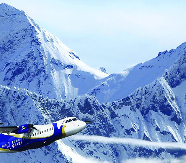 mountain flight in Nepal